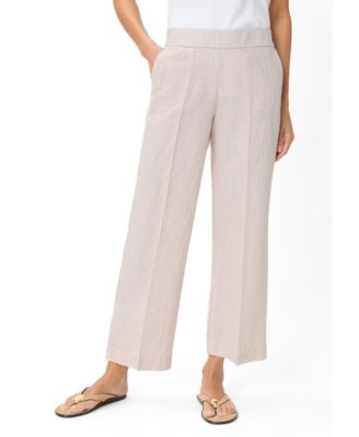 Olsen Women's Stripe Linen-Cotton Cropped Pant