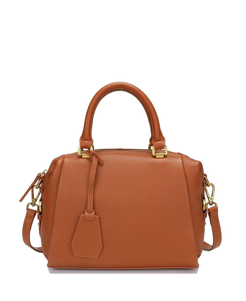 SUSU Quinn Women's Pebbled Leather Boston Bag Structured Doctor Bag Top Handle Satchel Crossbody Bowling Handbag