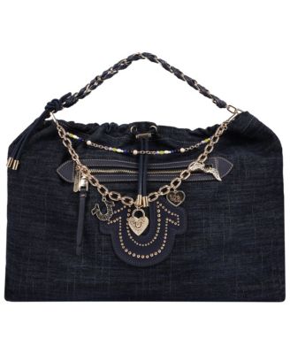 True Religion Женская винтажная джинсовая сумка хобо с цепью