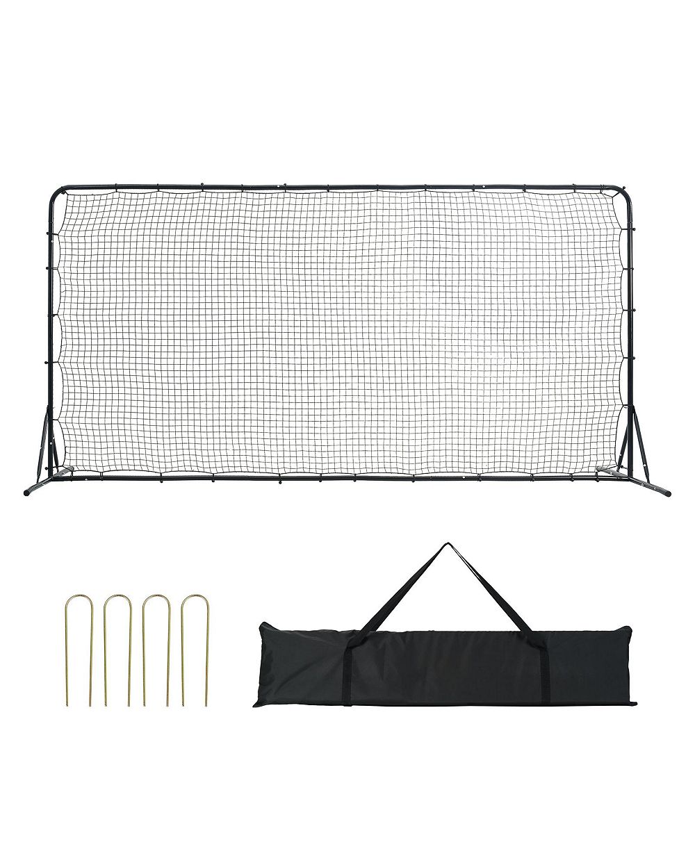 SEVORLEY Soccer Rebounder Net, 12x6 ft Steel Frame Kickback Wall with Carry Bag