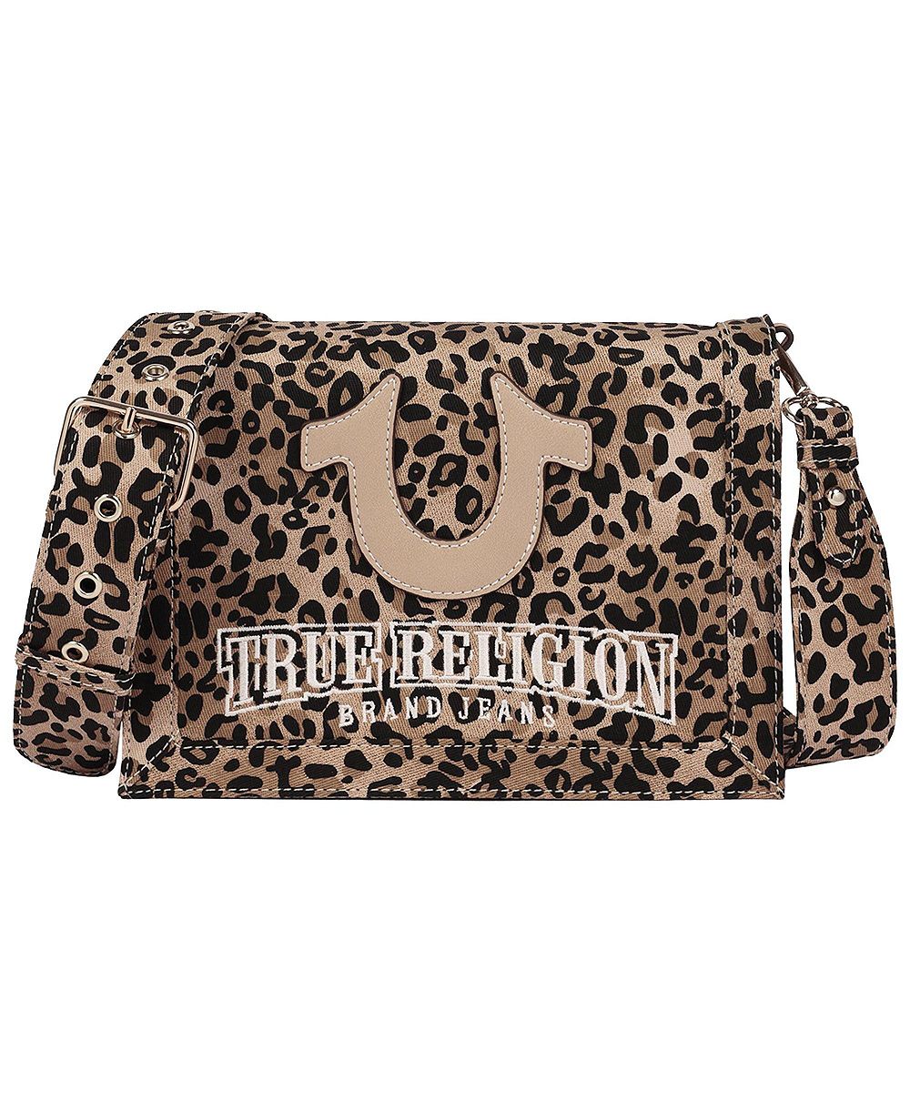 True Religion Женский Bling Logo Leopard Messenger Bag