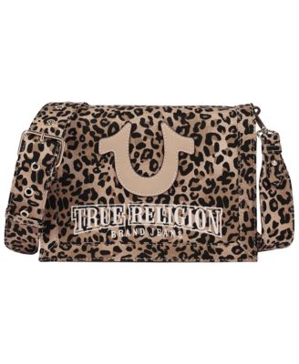 True Religion Women's Bling Logo Leopard Messenger Bag