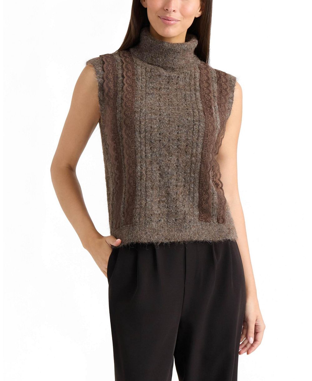 Ellen Tracy Women’s Sleeveless Turtleneck Sweater Top