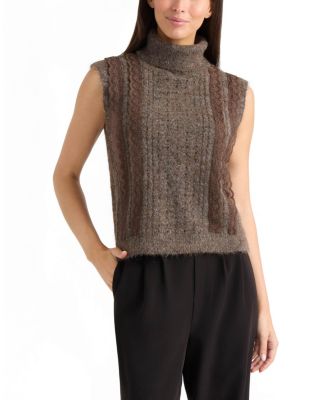 Ellen Tracy Women’s Sleeveless Turtleneck Sweater Top