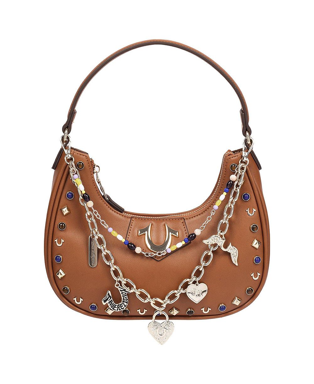 True Religion Women's Chain and Studs PU Hobo Bag