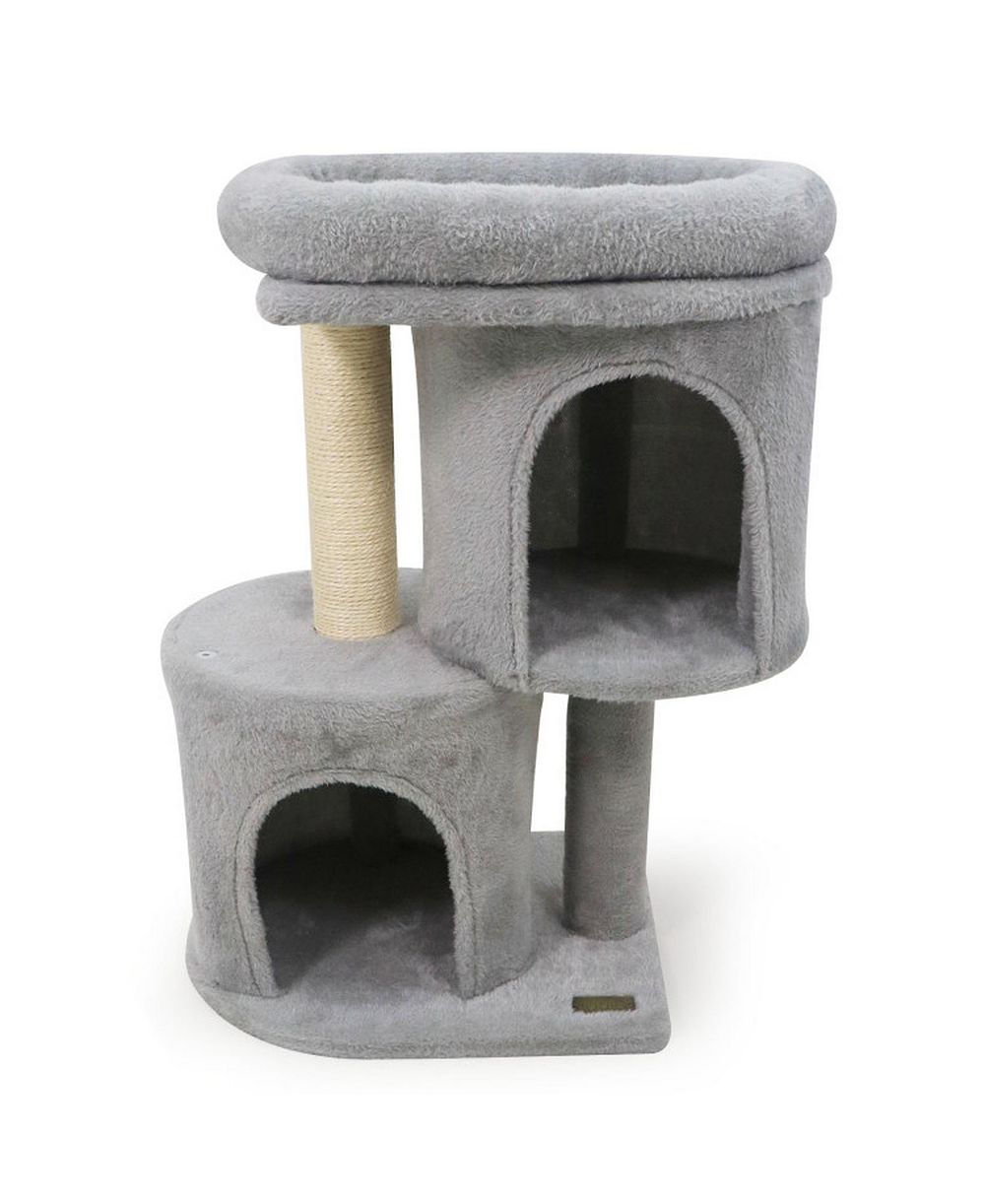 HONGGE 26 Inch Cat Tower с мягким насестом, двумя домиками и сизалевыми когтеточками