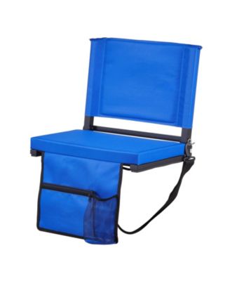 SEVORLEY Folding Stadium Seat with Back Support, Padded Bleacher Chair with Shoulder Strap, Cup Holder, and Side Pocket