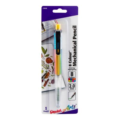 Механический карандаш Pentel Arts на 8 цветов (2.0mm), ассорти цветов зажимов, 1 шт.