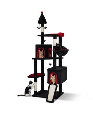 HONGGE игровой комплекс для кошек 75 Inch Gothic с 6 ярусами и 2 домиками