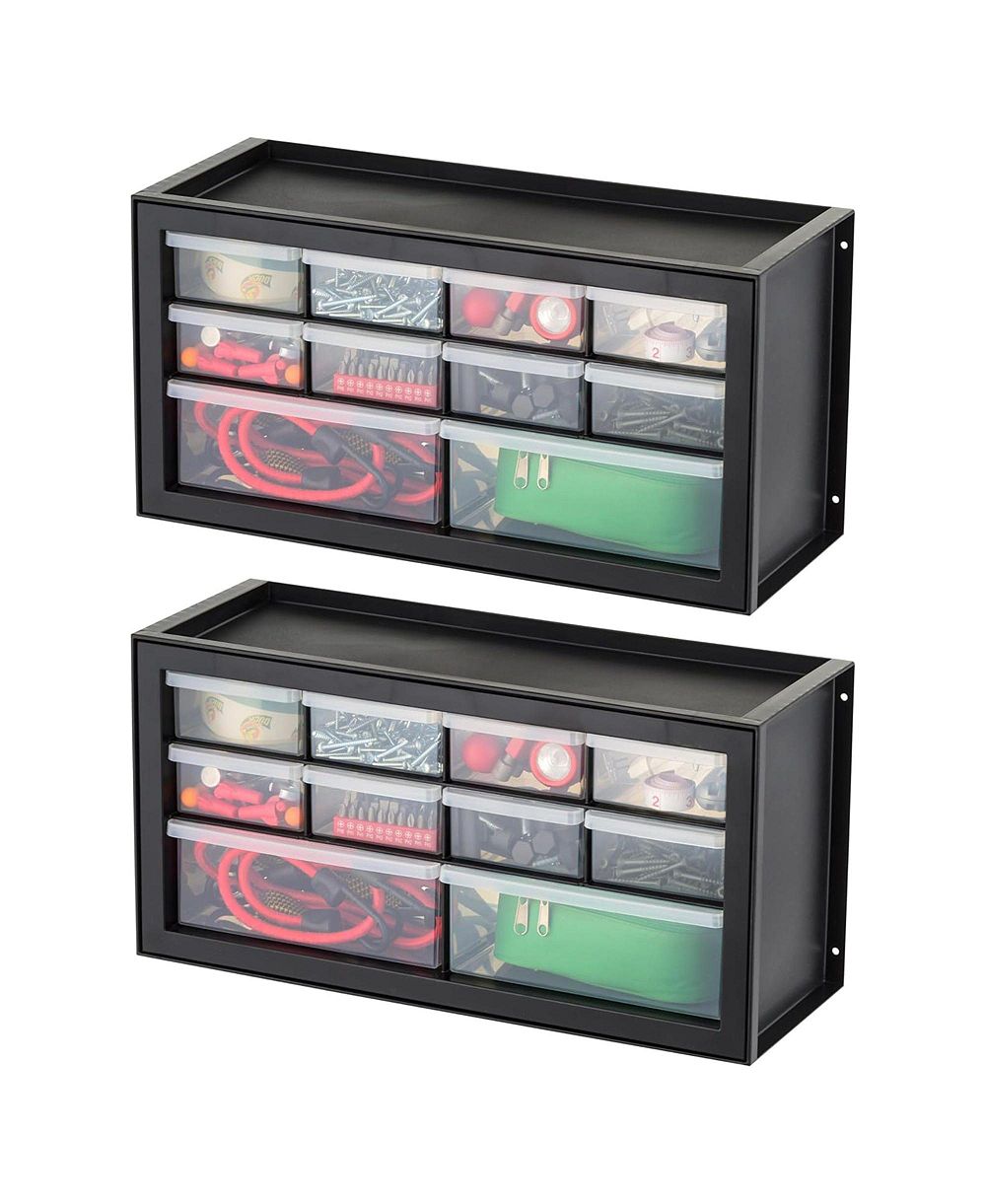 IRIS USA 2 Pack 10 Drawer Organizer Storage Cabinet for Hardware Supplies