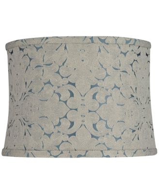 Springcrest 13" Top x 14" Bottom x 10" High x 10" Slant Print Lamp Shade Replacement Plaska Drum Softback Washer Harp Finial