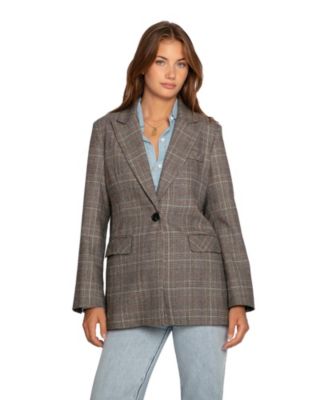 Belle & Bloom Women's Paris Grid Single Breasted Blazer