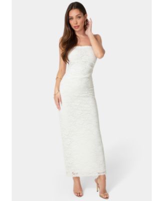 Bebe Women's Lace Strapless Maxi Dress
