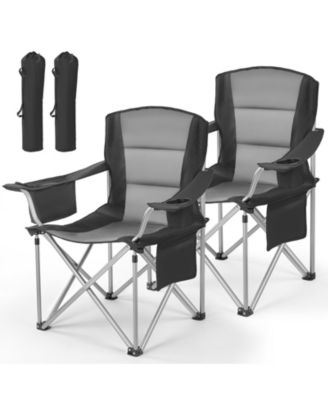 SEVORLEY Oversized Camping Chairs Set of 2 с Cooler Bag, Cup Holder и Side Pocket, 450 lb Capacity