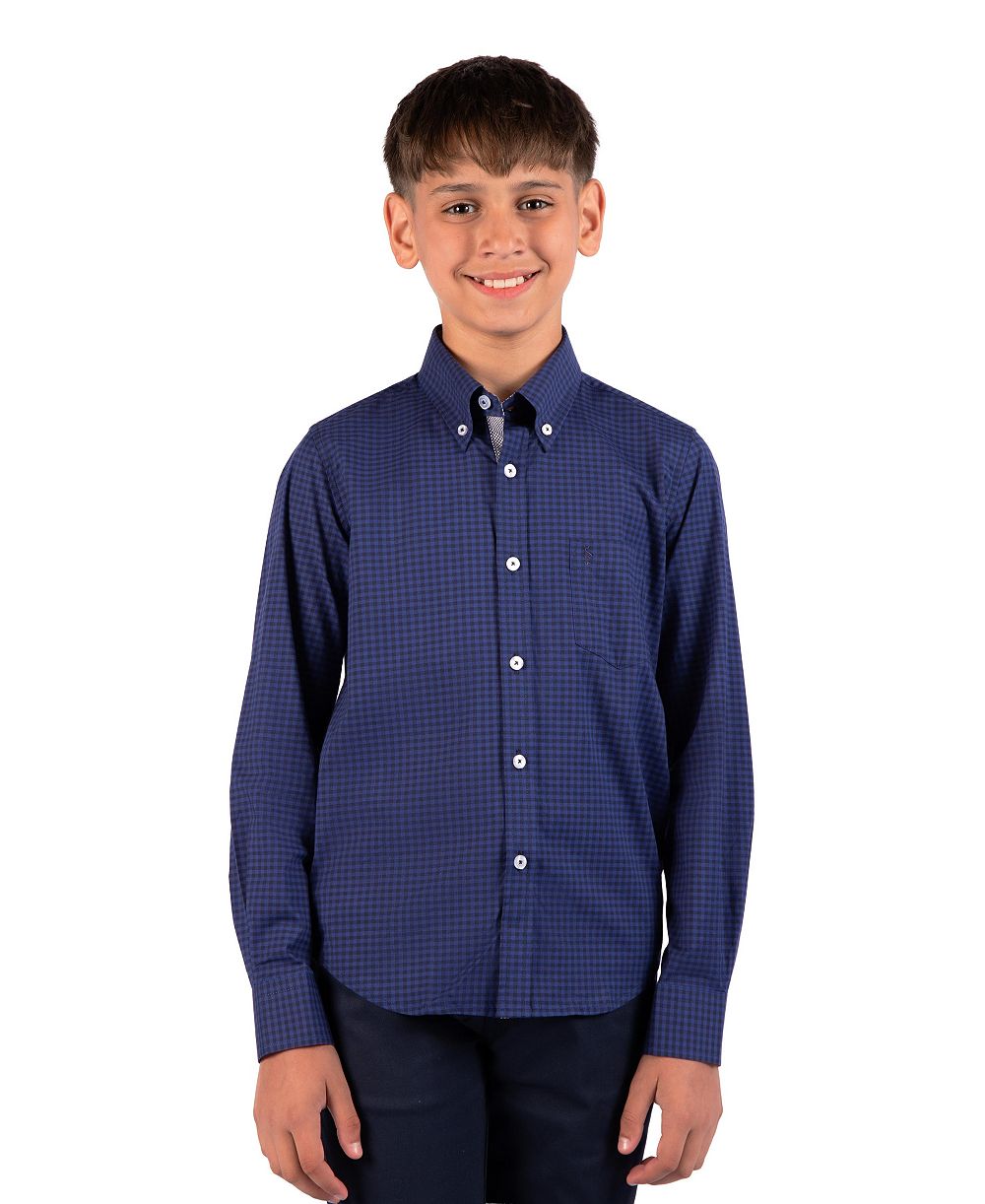 Мужская рубашка TailorByrd с длинным рукавом, клетка Gingham