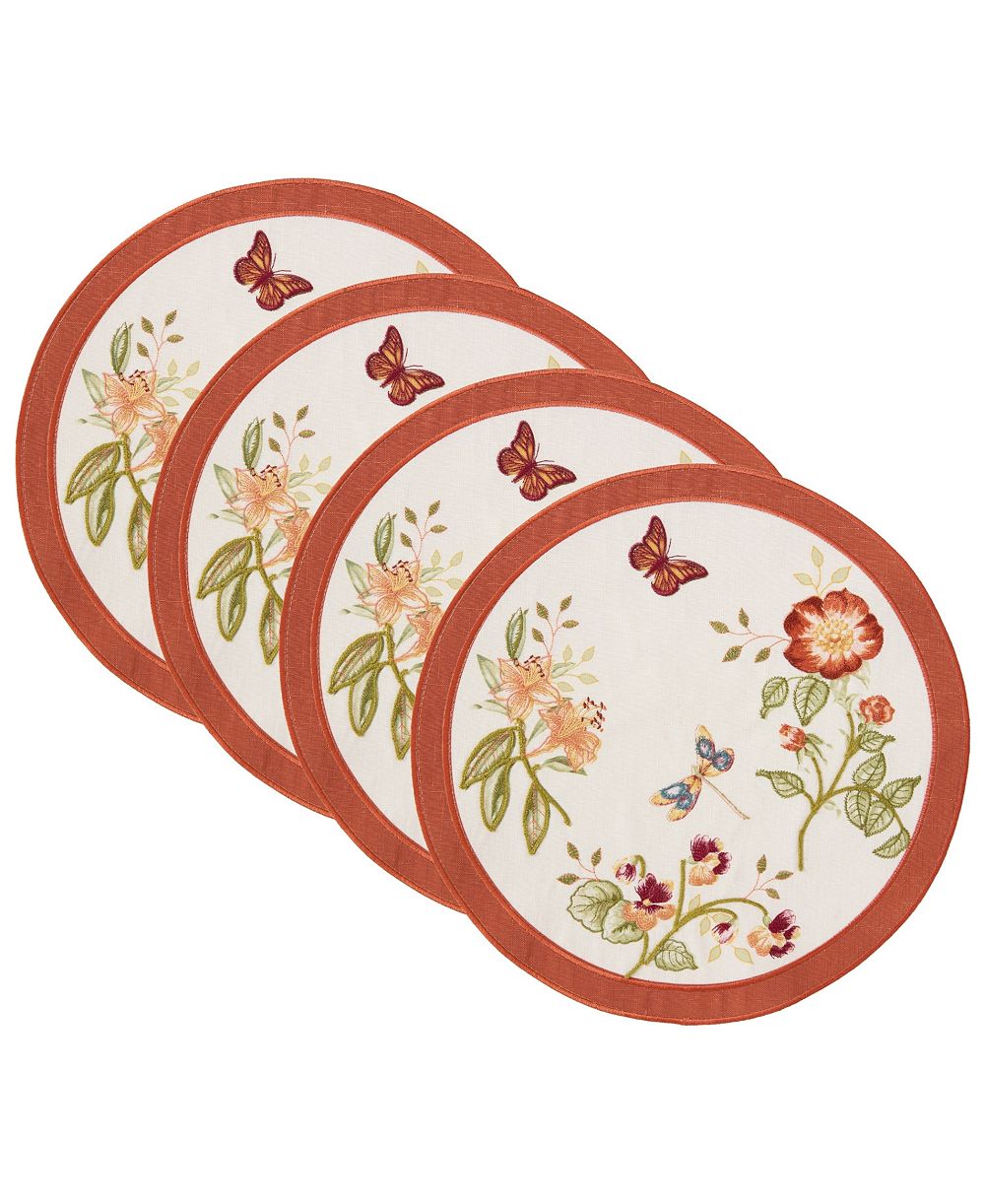 Lenox скатерти с вышивкой Fall Embroidered из серии Butterfly Meadow, набор из 4 шт.