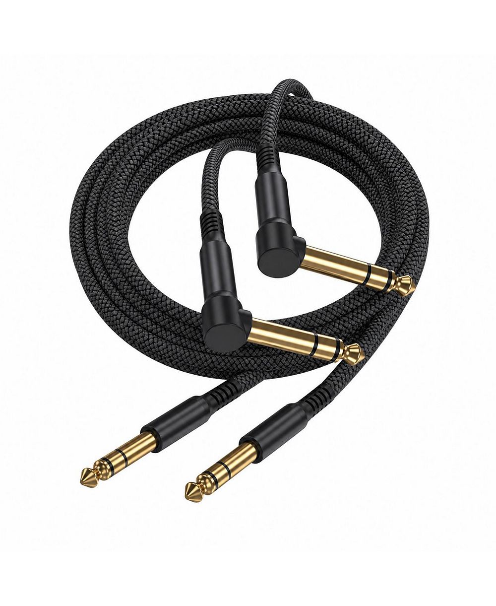 Комплект из 2 шт. аудиокабелей Lofree Right-Angle Balanced TRS Nylon-Braided для гитары