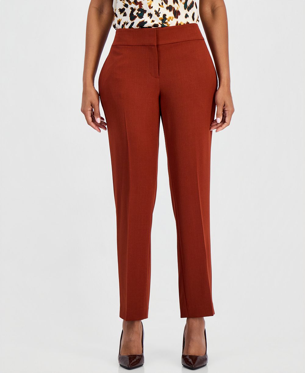 Kasper Women's Ava Mid-Rise Straight-Leg Stretch Crepe Pants