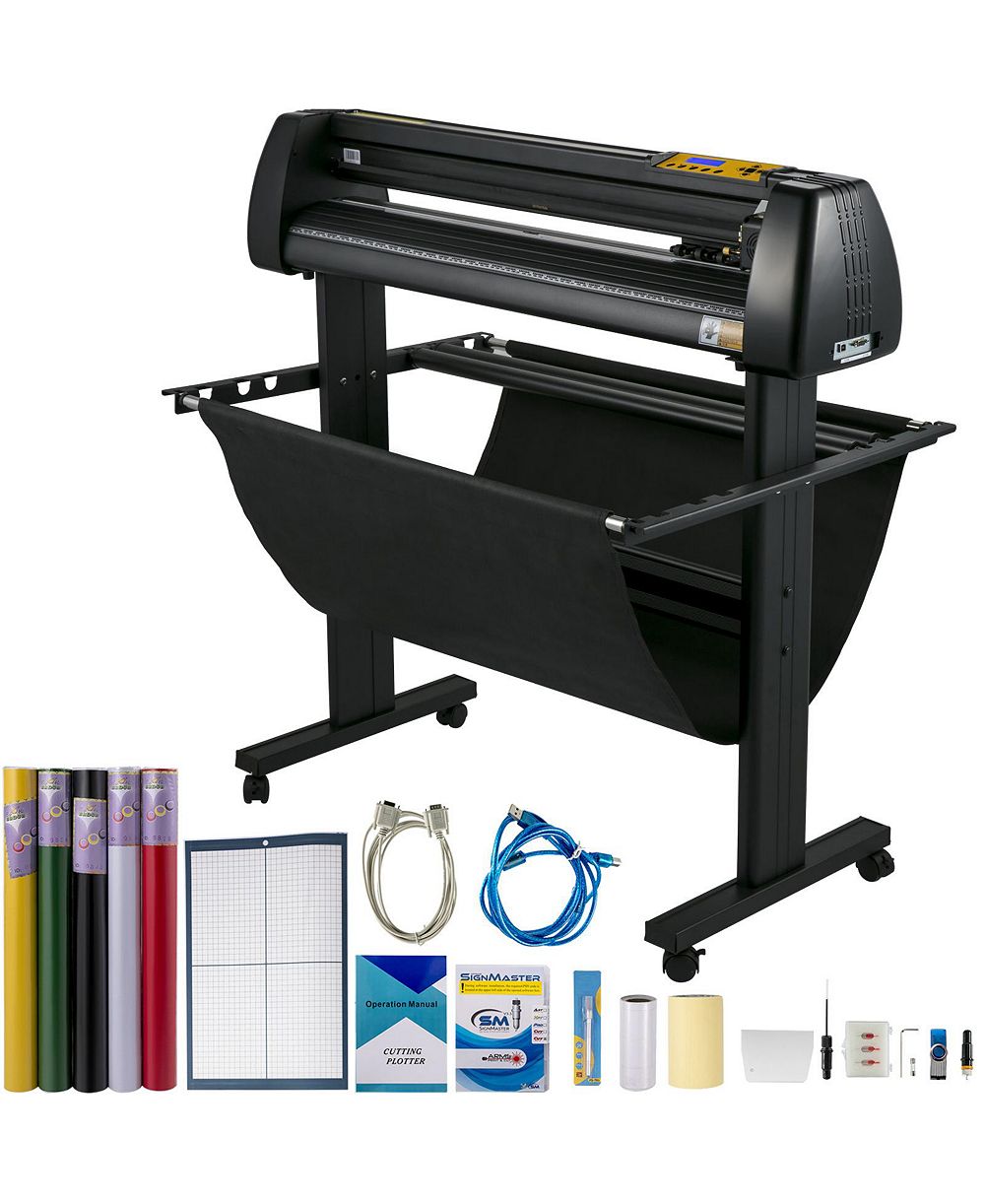 SEVORLEY 34 in Vinyl Cutter Machine Bundle with Floor Stand and Supplies
