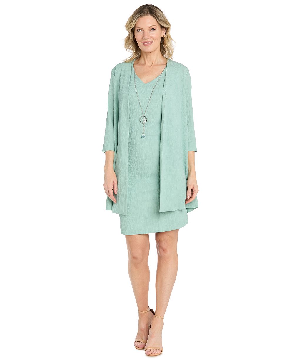 Платье-рубашка R & M Richards Women's Grace Daytime V-Neck Sheath, 2-Piece Set
