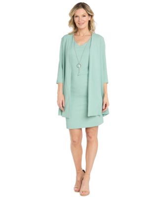 R & M Richards Women's Grace Daytime Jacket Dress V-Neck Sheath, 2-Piece Set