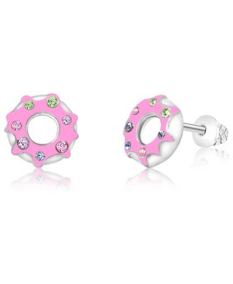Chanteur Kids Donut Hypoallergenic Earrings for Girls with Surgical Titanium Screwbacks