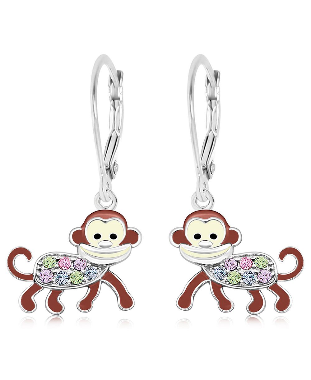 Детские гипоаллергенные серьги Chanteur Monkey с серебряными зажимами