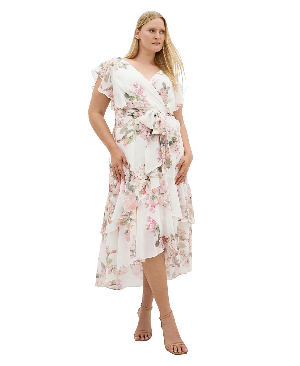 Женское макси-платье CITY CHIC Plus Size Demure V-Neck Floral