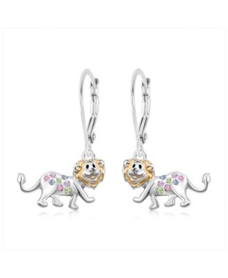 Chanteur Kids Lion Hypoallergenic Earrings for Girls with Sterling Silver Leverbacks