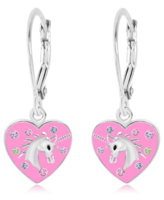 Chanteur Kids Heart Hypoallergenic Earrings for Girls with Sterling Silver Leverbacks