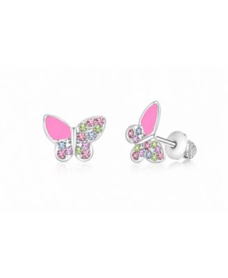Chanteur Kids Butterfly Hypoallergenic Earrings for Girls with Surgical Titanium Screwbacks