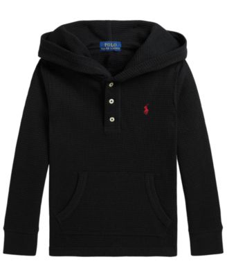 Polo Ralph Lauren Boys' 2T-7 Hooded Waffle-Knit Long-Sleeve Henley Hoodie