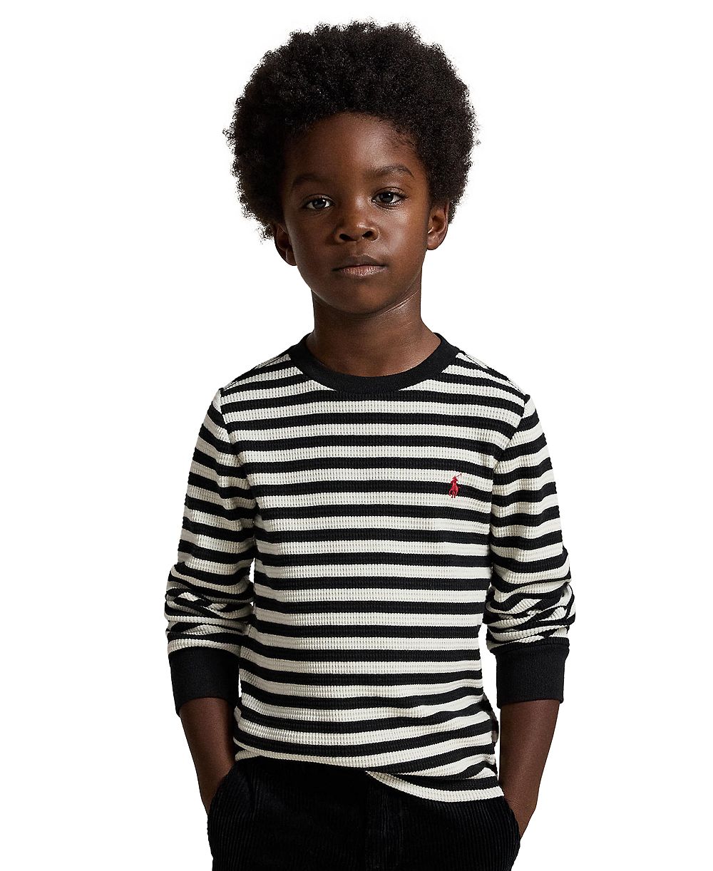 Polo Ralph Lauren Boys' 2T-7 Waffle-Knit Striped Cotton T-Shirt