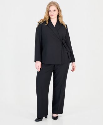 Le Suit Plus Size Peak Lapel Classic-Fit Wide-Leg Jacket and Pants, 2-Piece Set