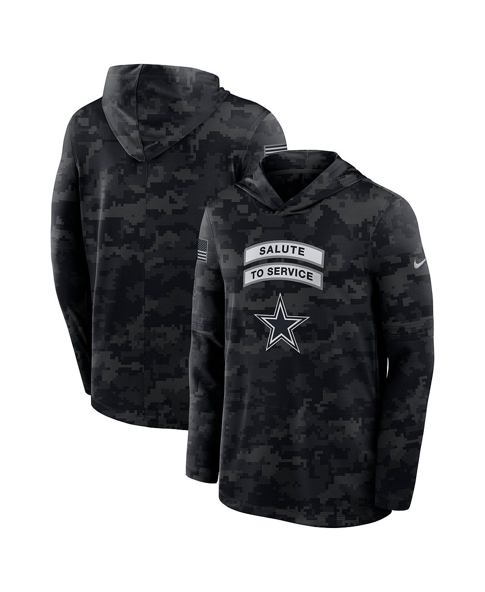 Nike Men's Black Dallas Cowboys 2026 Salute to Service Sideline Lightweight Hooded Pullover