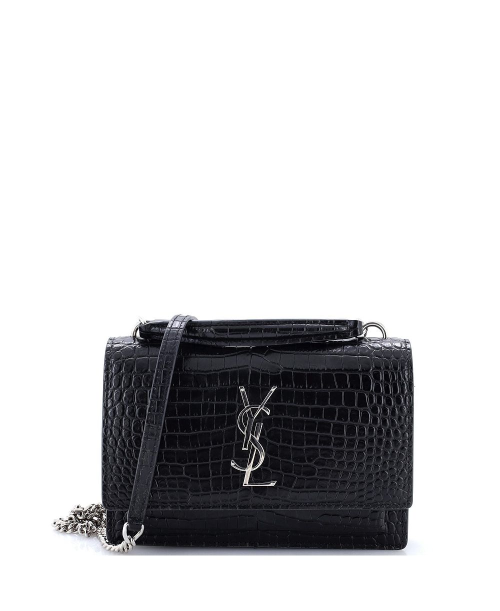 Saint Laurent кошелек на цепочке Sunset из тисненой кожи, б/у