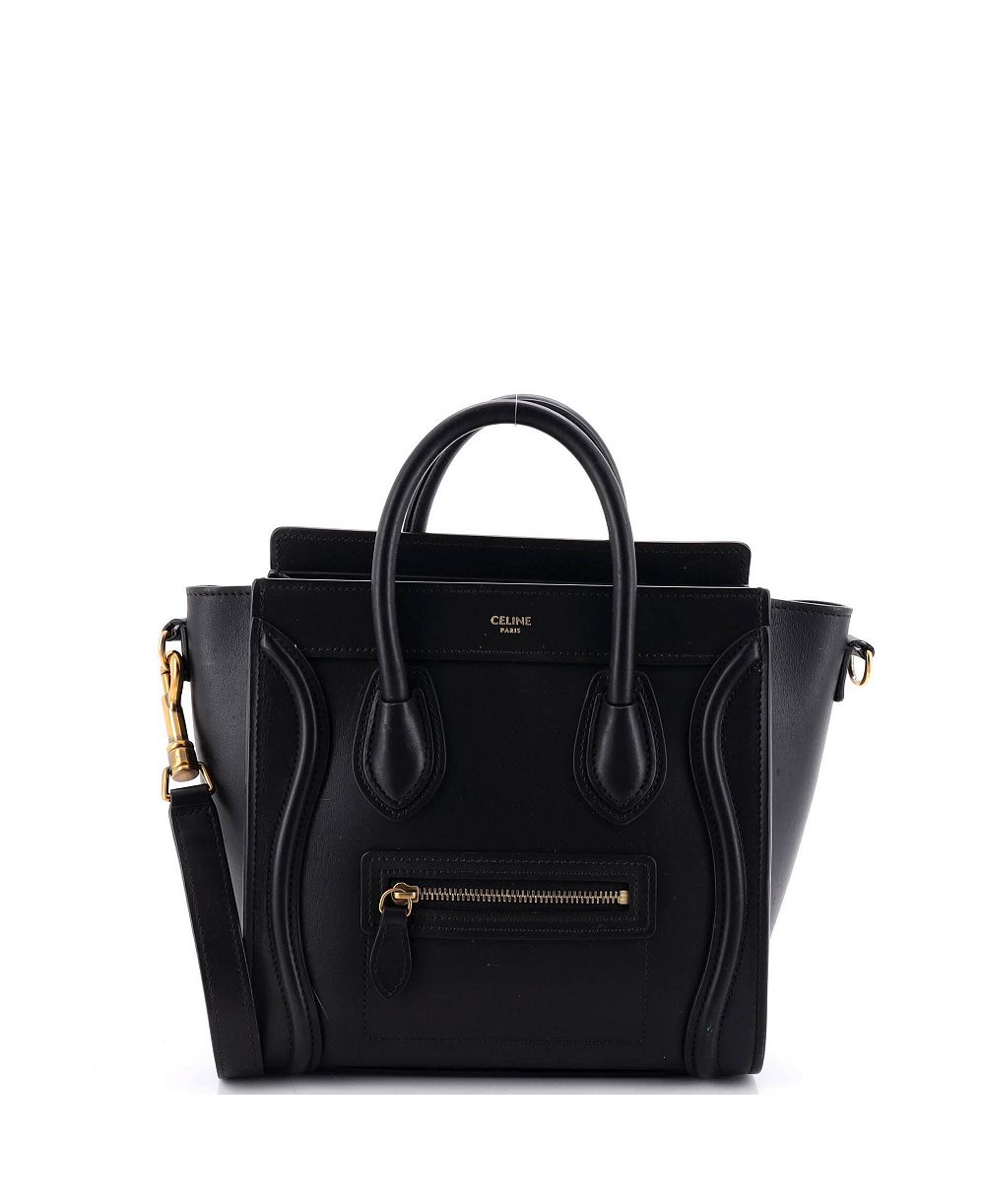 Б/у сумка Celine Nano Luggage из гладкой кожи