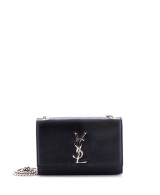 Б/у маленькая классическая сумка через плечо Saint Laurent с монограммой из зернистой кожи