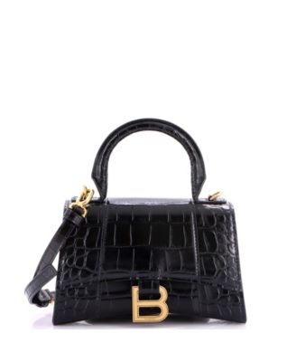 Б/у сумка Balenciaga XS Hourglass Top Handle Embossed Leather