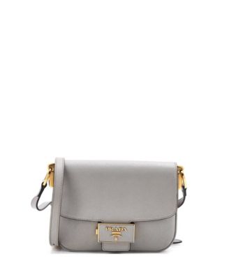 Pre-Owned Prada Small Embleme Flap Bag Saffiano Leather