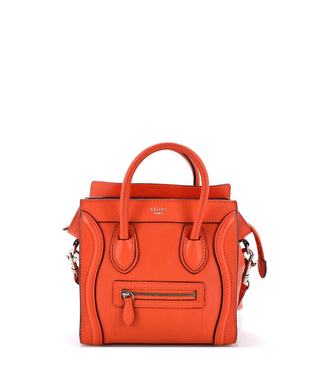 Pre-Owned Celine Nano Luggage Bag Grainy Leather