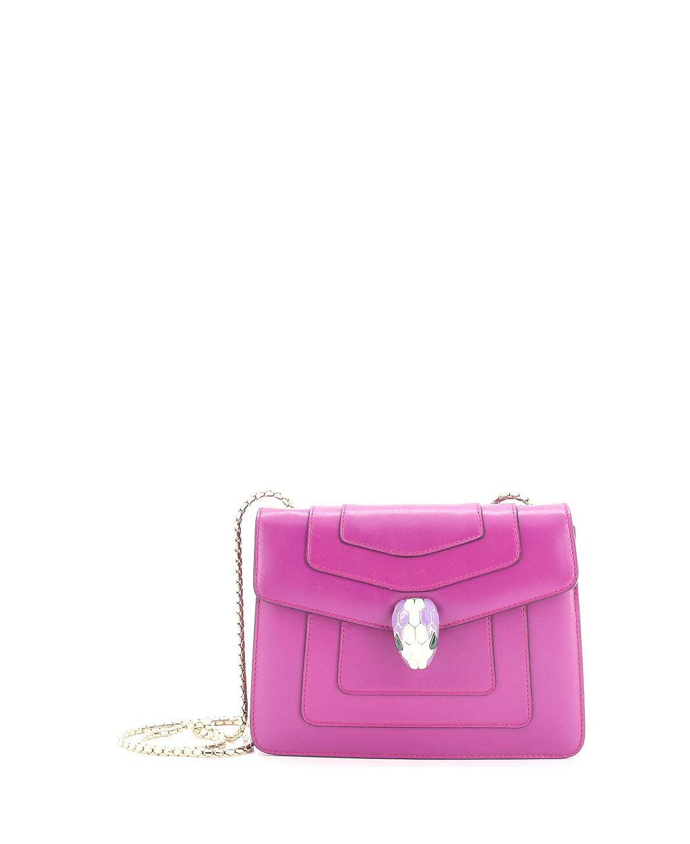 Pre-Owned Bvlgari Small Serpenti Forever Square Shoulder Bag Leather