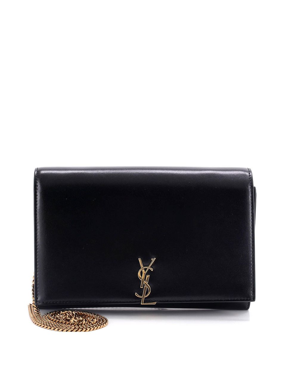 Pre-Owned Saint Laurent классический кошелек Flap Chain из кожи с монограммой