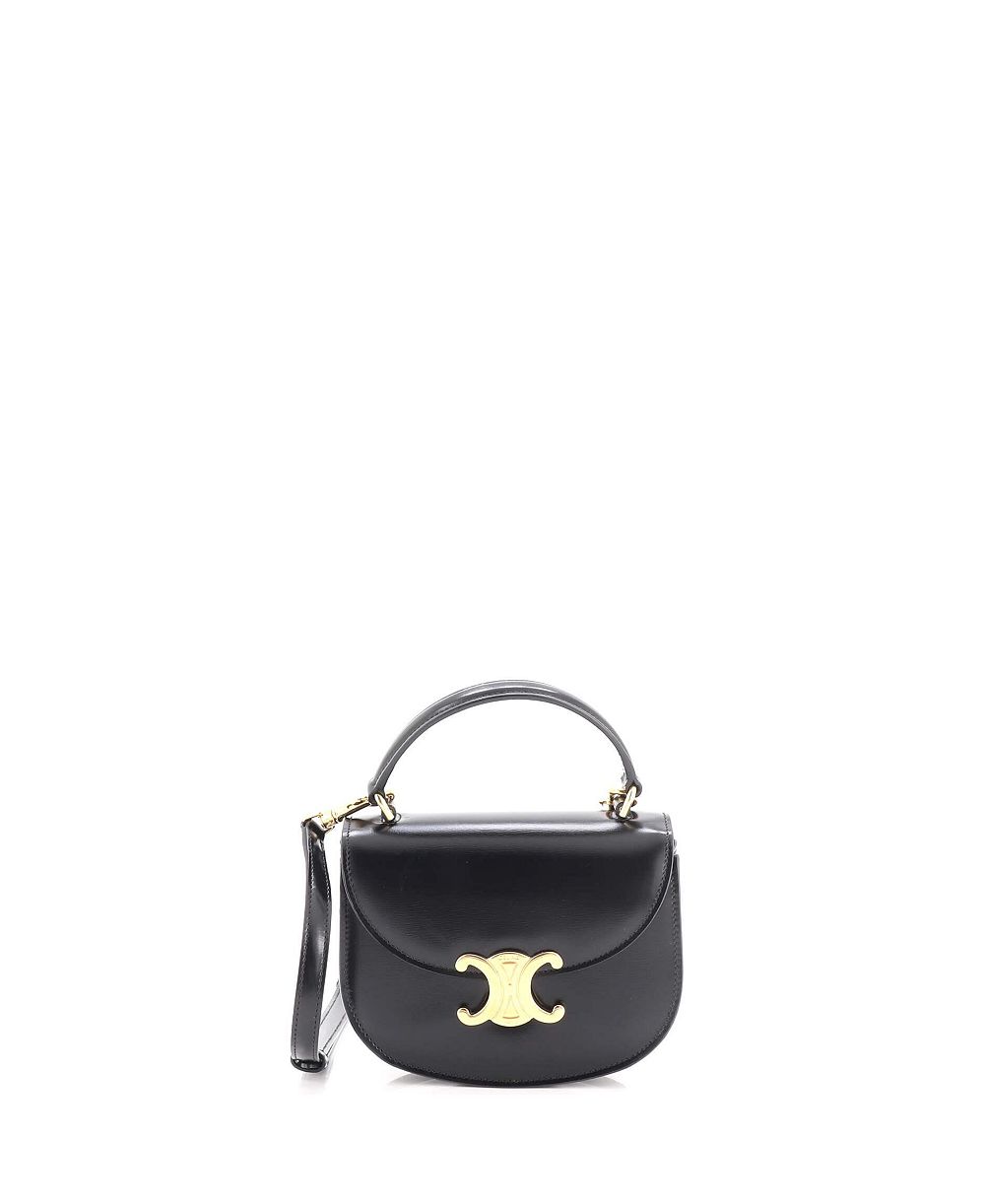 Б/у сумка Celine Mini Triomphe Besace Clea с клапаном и ручкой сверху из кожи