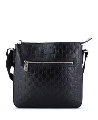 Б/у сумка-мессенджер Gucci Medium Signature Zip, кожа Guccissima