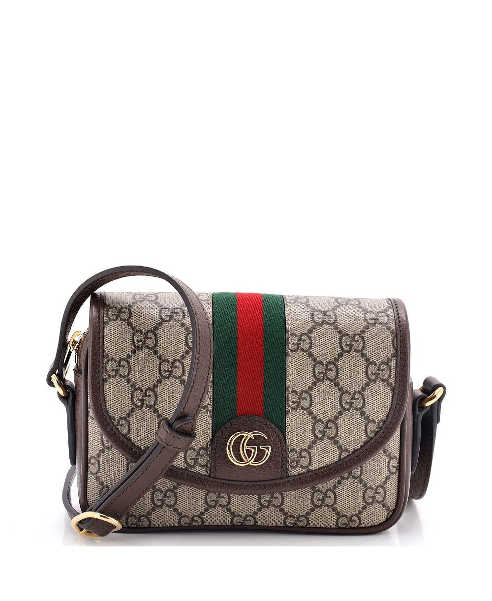 Pre-Owned Gucci Mini Ophidia Flap Shoulder Bag GG Coated Canvas