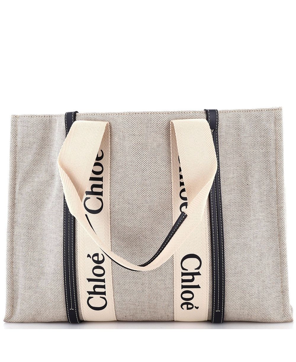 Сумка Chloe Large Woody Tote Canvas with Leather