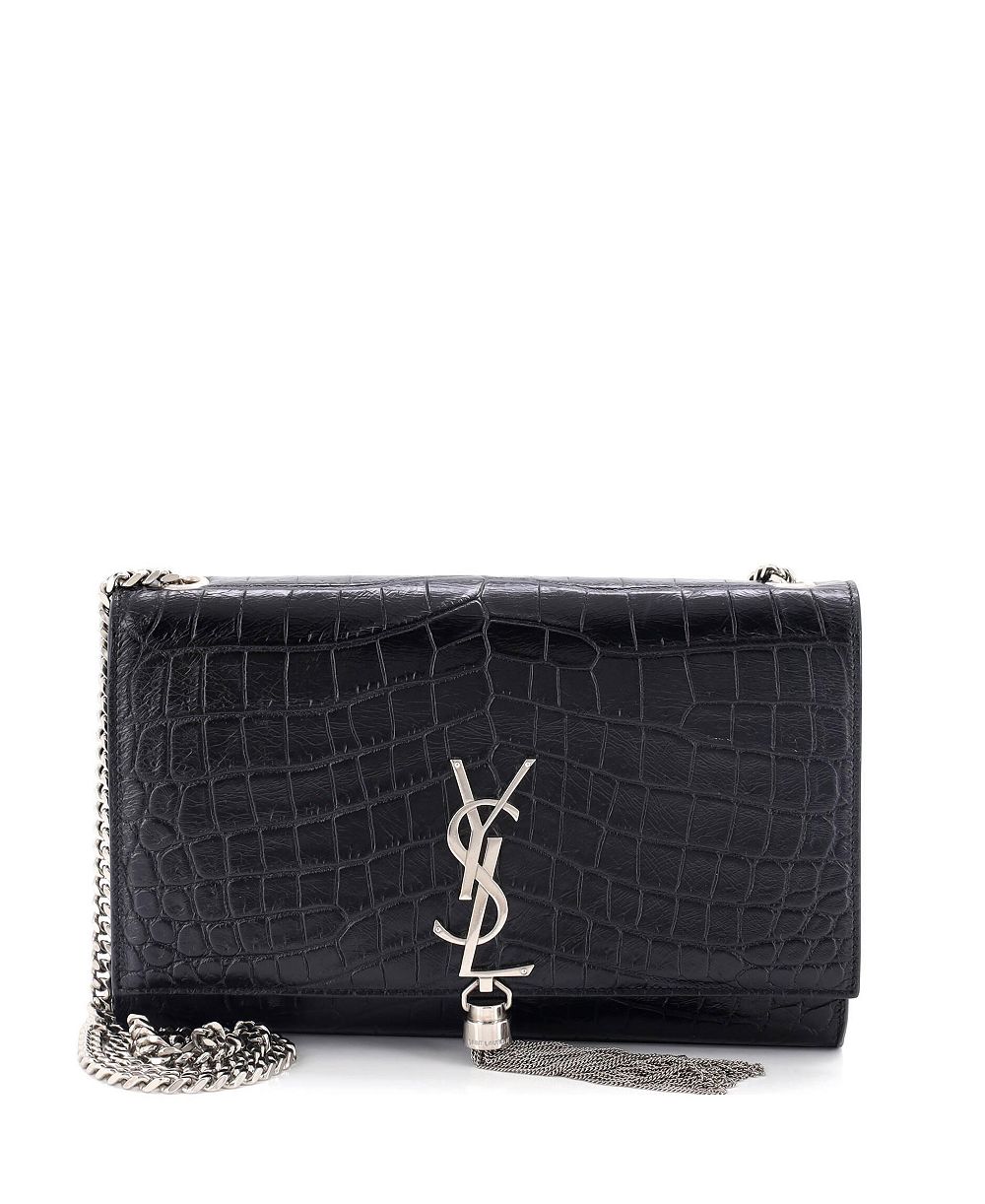 Pre-Owned Saint Laurent Medium Classic Monogram Tassel Crossbody Bag Embossed Leather