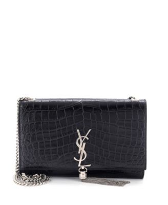 Б/у через crossbody сумка Saint Laurent Medium Classic Monogram с кисточкой из тисненой кожи