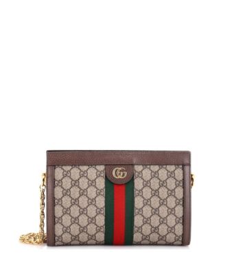 б/у сумка Gucci Ophidia малая на цепочке из покрытия GG canvas